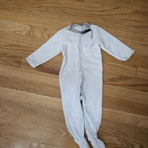 Burberry White and Gray Kids One Piece Footie